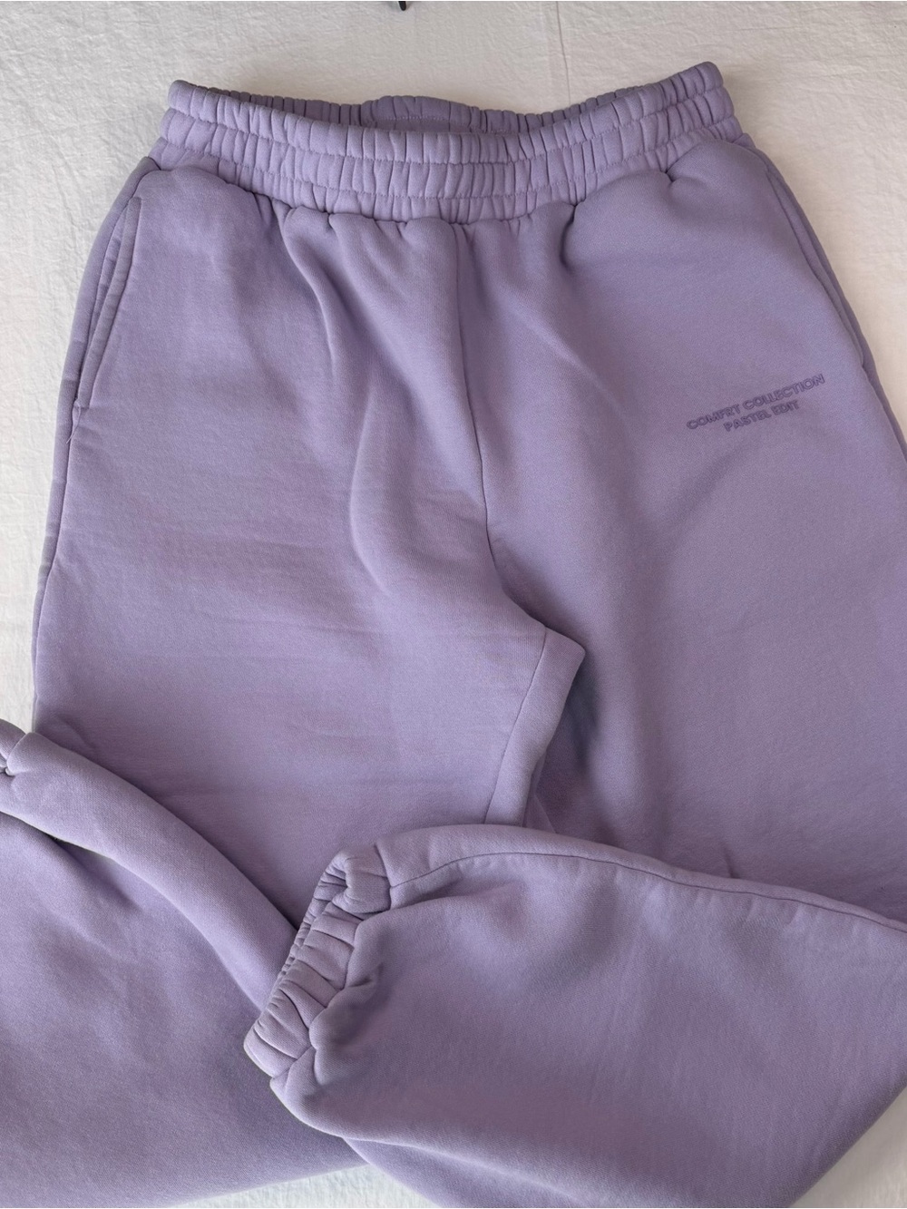 Comfrt Collection Pastel Edit Sweatpants L Lavender Fleece Joggers Lounge
